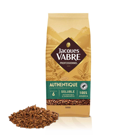 Café Soluble Jacques Vabre Authentique 100% Arabica - 500 gr