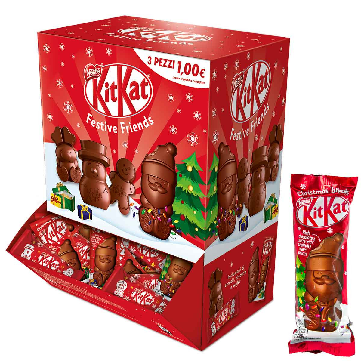 Mini Figurines de Noël KitKat - Boite distributrice de 35 chocolats