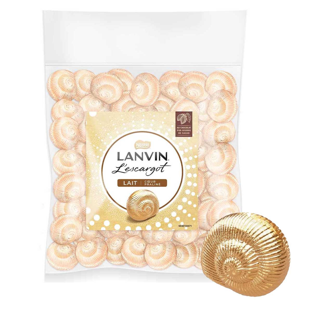 LANVIN Lanvin mini escargot chocolat au lait 138g pas cher 