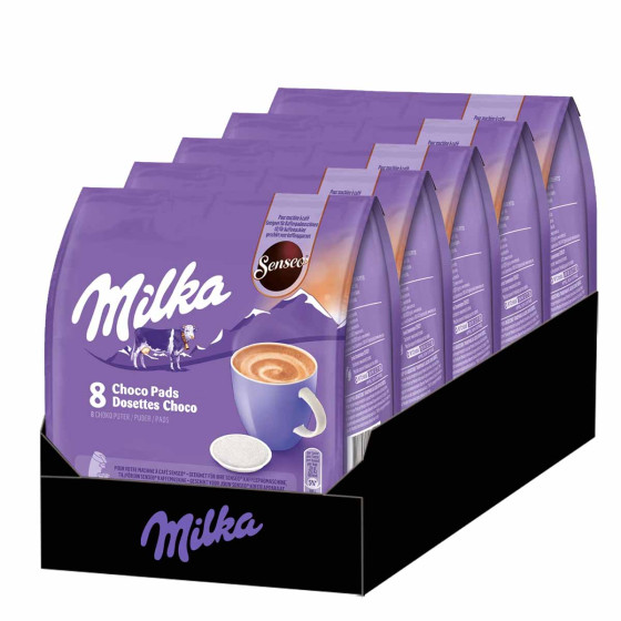 Dosette Senseo Compatible Chocolat Chaud Milka - 5 paquets - 40 dosettes
