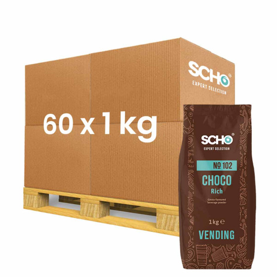 Chocolat Chaud Vending Scho Choco Rich n°102 - 60 paquets - 60 Kg