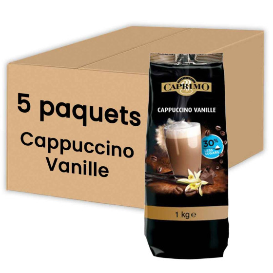 Cappuccino Vanille Caprimo 30% Less Sugar - 5 paquets - 5 Kg