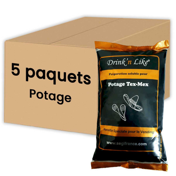 Potage Instantané Distributeur Automatique Drink'n Like Soupe Tex Mex - 5 paquets - 5 Kg