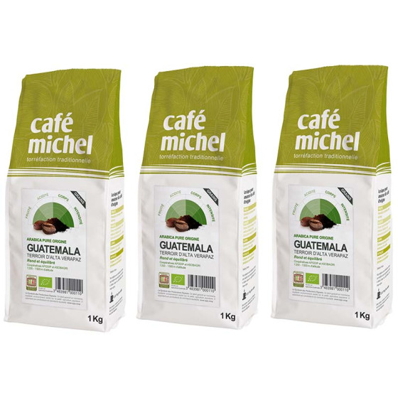 Café en Grains Bio Café Michel Guatemala - 3 paquets - 3 kg