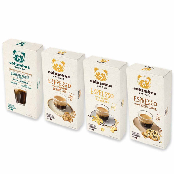 Pack découverte Nespresso Compatible Columbus Cafés Gourmands - 40 capsules