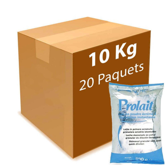 Lait en poudre Ecrémé Prolait pour Distributeur Automatique - 20 paquets - 10 Kg