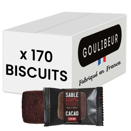 Petit Sablé Saveur Cacao Biscuit Goulibeur - Carton de 170 sablés emballés individuellement