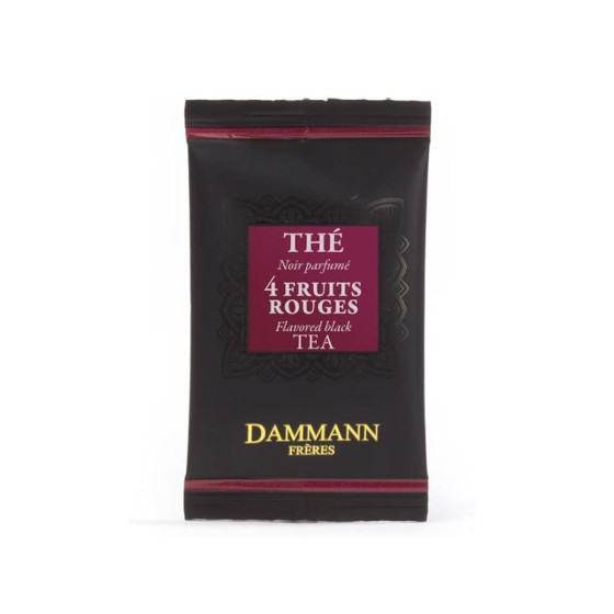 Thé Noir aromatisé Dammann Frères 4 Fruits Rouges - 4 boites - 96 sachets enveloppés