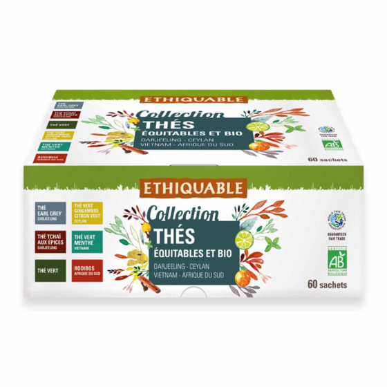 Coffret de Thés Bio Éthiquable 6 variétés - 6 coffrets - 600 sachets