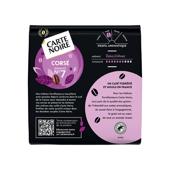 Dosette Senseo compatible Café Carte Noire n°7 Corsé - 36 dosettes