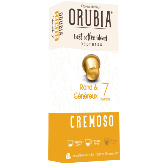 Capsule Nespresso Compatible Café Orubia Cremoso 100% Arabica Intensité 7  - 120 capsules