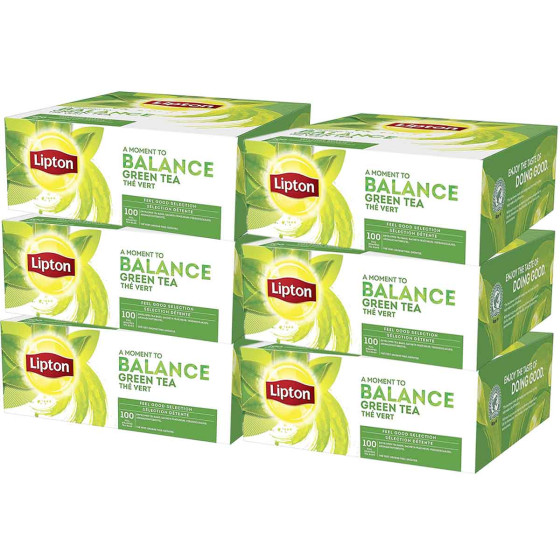 LIPTON Coffret de Th&eacute; Vert  - 6 coffrets - 600 sachets 