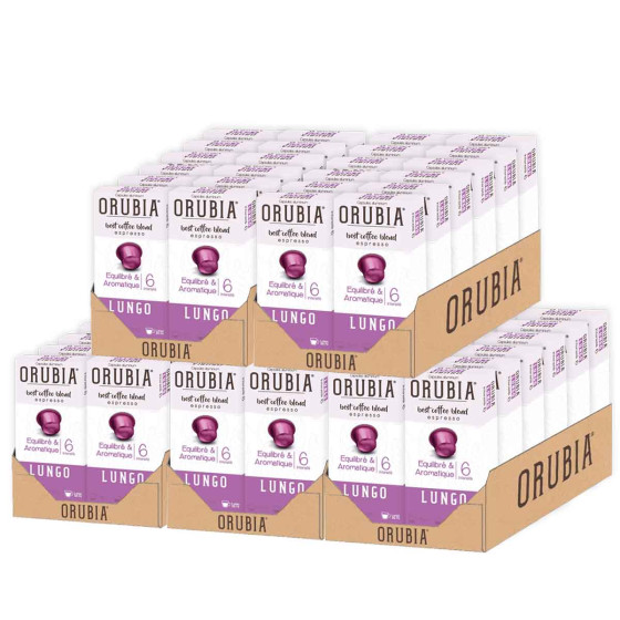 ORUBIA Capsule Nespresso Compatible Caf&eacute;  Lungo 100% Arabica Intensit&eacute; 6 - 600 capsules 