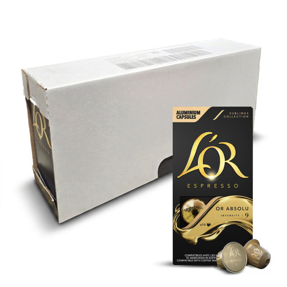 L OR ESPRESSO Capsule Nespresso Compatible Caf&eacute; L'Or Espresso Or Absolu - 10 bo&icirc;tes - 100 capsules 