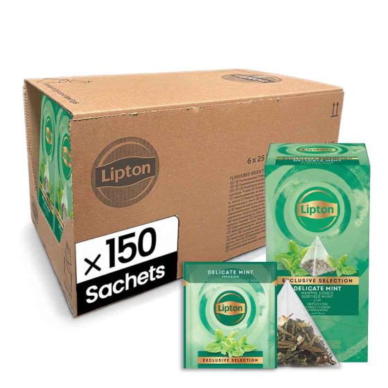 LIPTON Infusion  Exclusive S&eacute;lection Menthe Douce - 6 boites - 150 sachets pyramide 